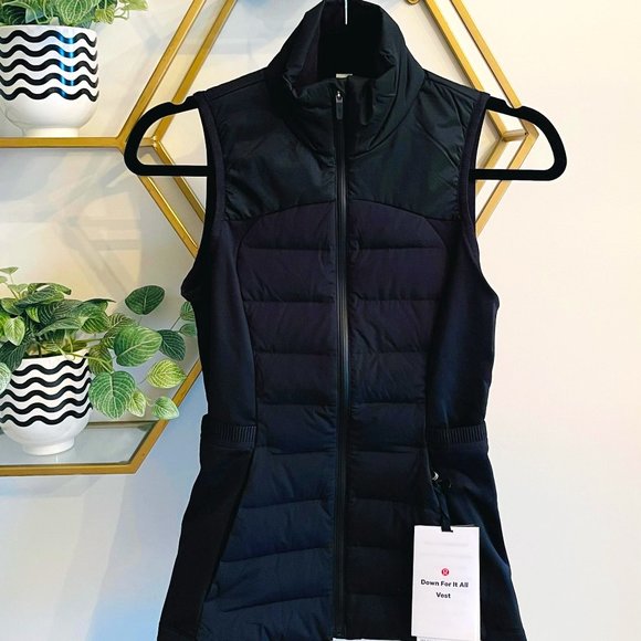 NWT Lululemon Down for It All Zip Up Running Puffer Vest - Black Size 0, XS - Picture 1 of 10